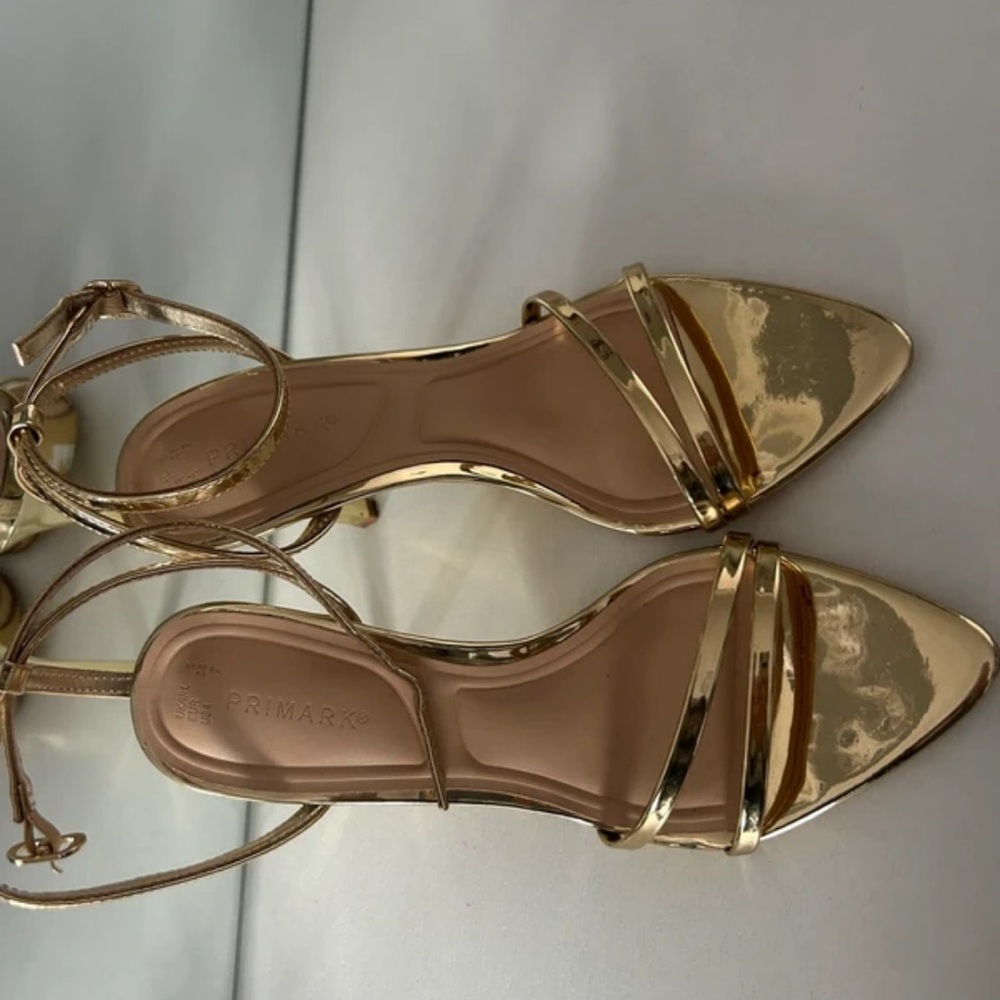 Primark Shiny Gold Strappy Heels